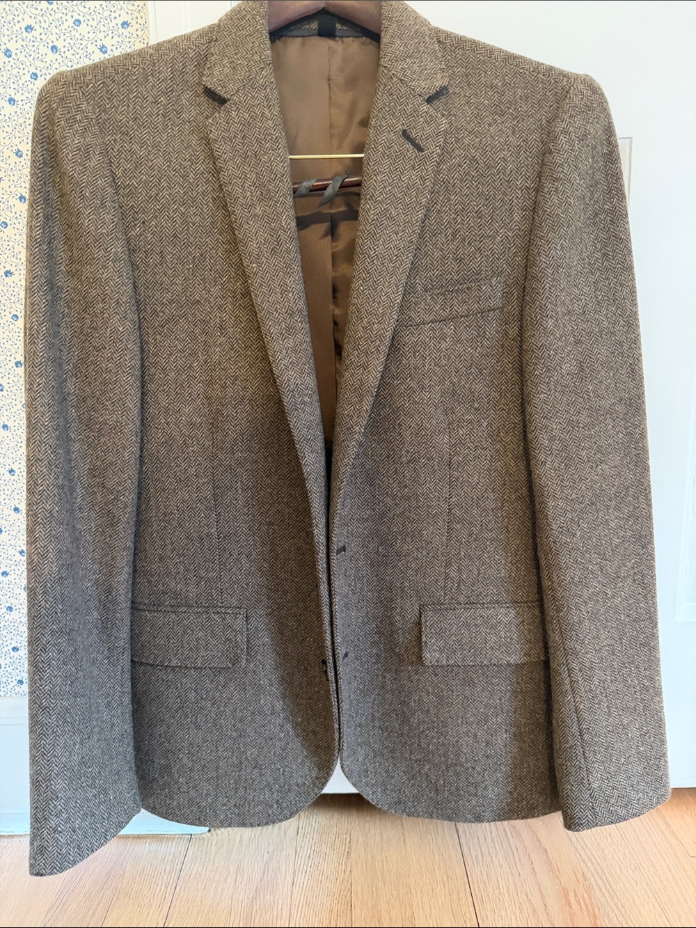 J. Crew Brown Herringbone Wool Sport Coat